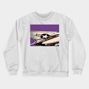 Pop Art Style Sixties Era Fighter Jet Crewneck Sweatshirt